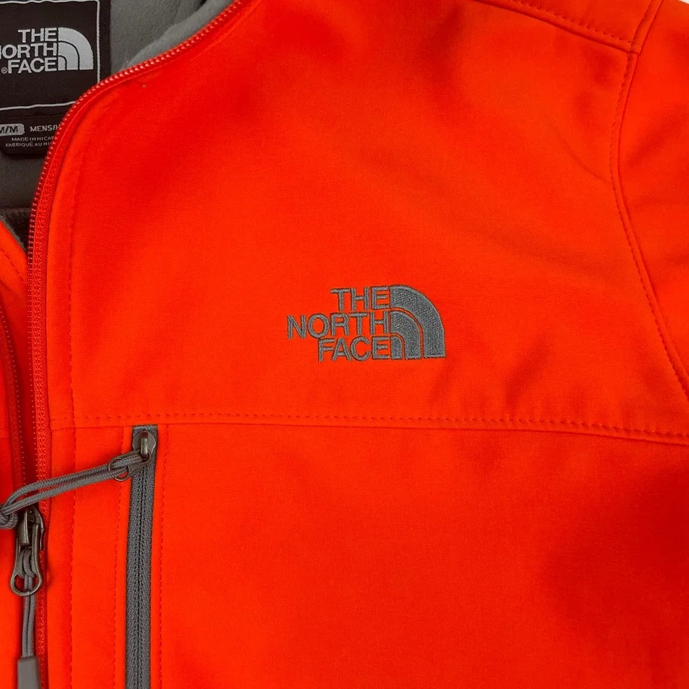 The North Face Mens Apex Bionic Softshell Jacket Orange Grey Medium Windproof